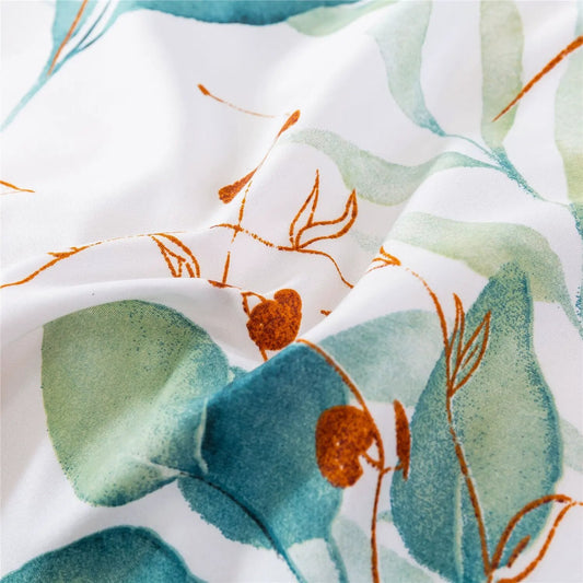 Aqua Flowers Duvet Cover, soft touch.