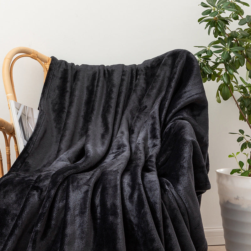 Black fleece blanket for sofa and bed - large blanket and soft touch