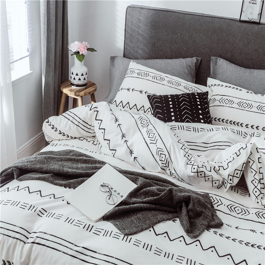 Funda nórdica reversible con estampado étnico, 100% Algodón - Oma Home