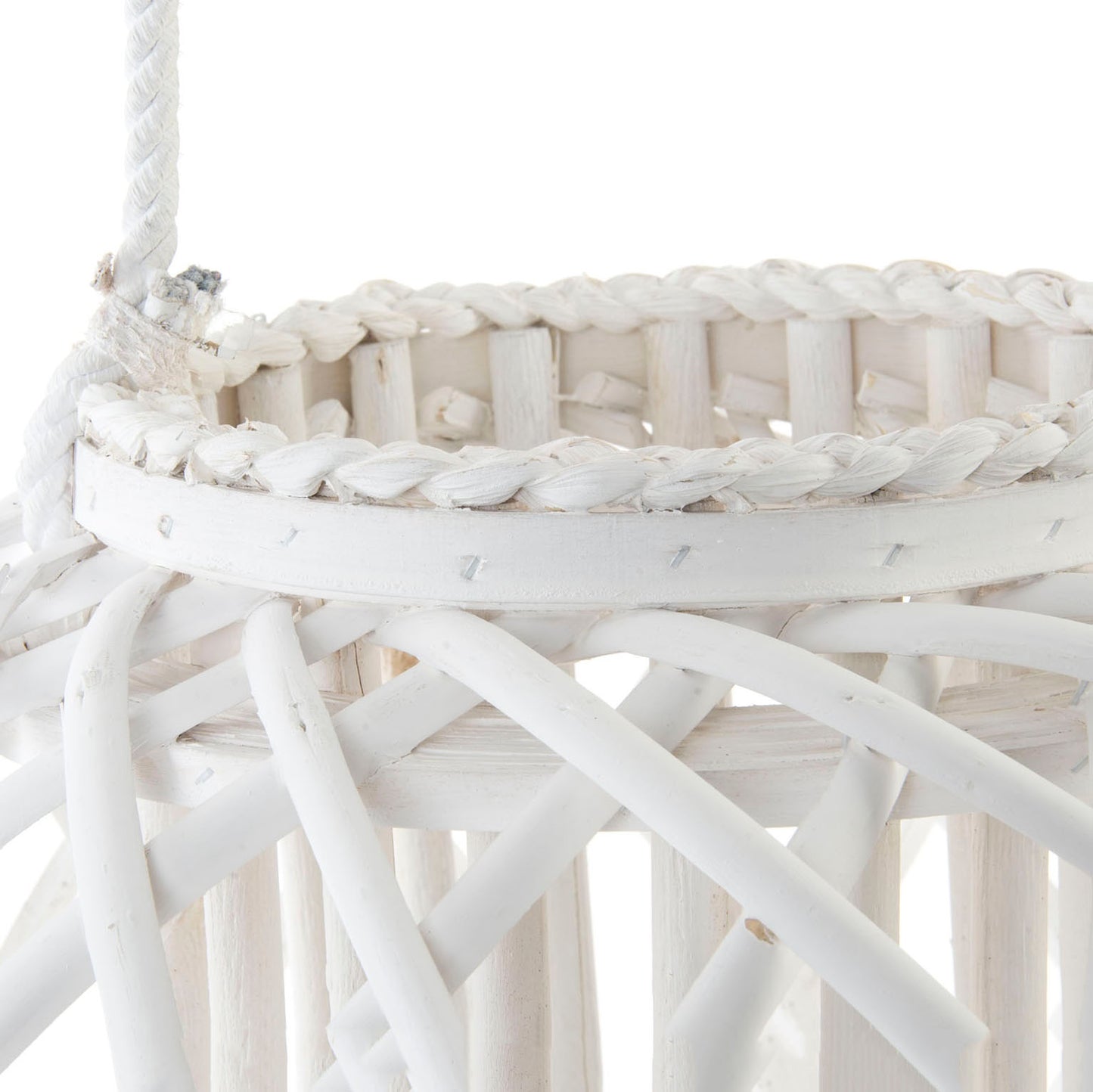 Portavela mimbre 40cm x 33cm. Blanco. - Oma Home