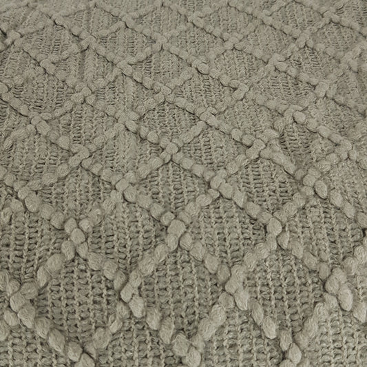 Manta de punto con flecos. Color beige oscuro. - Oma Home