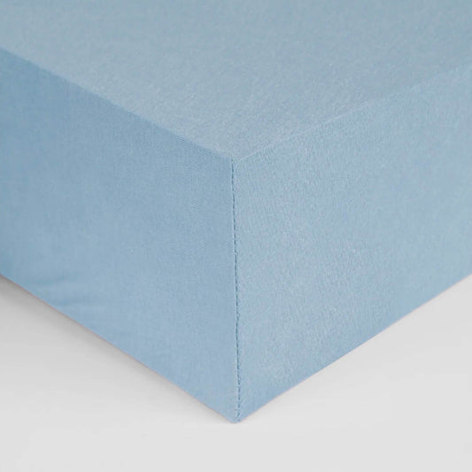 Light blue fitted sheet 100% extra soft cotton 180 threads. Premium quality.