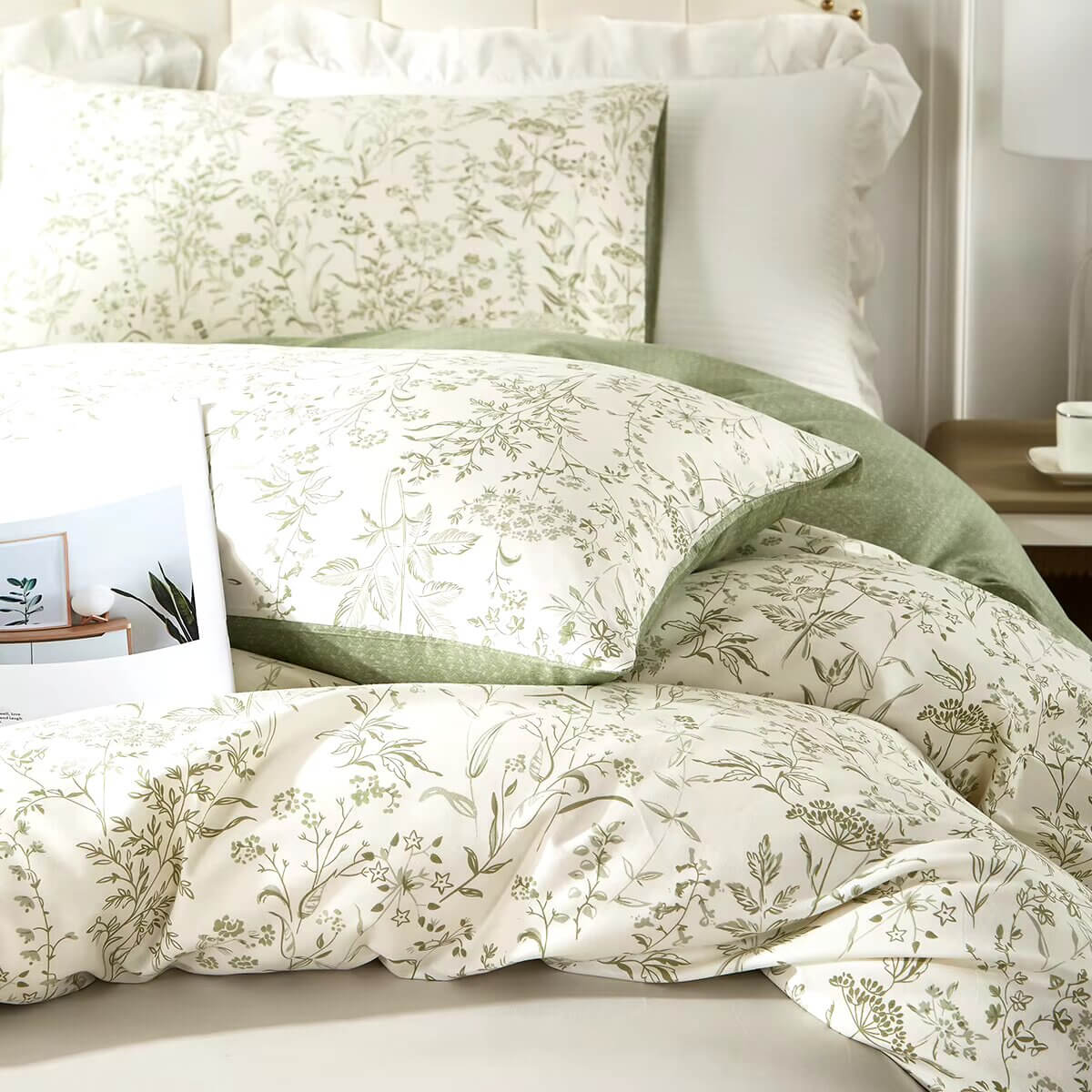 Flower duvet cover with reversible print, 100% Cotton