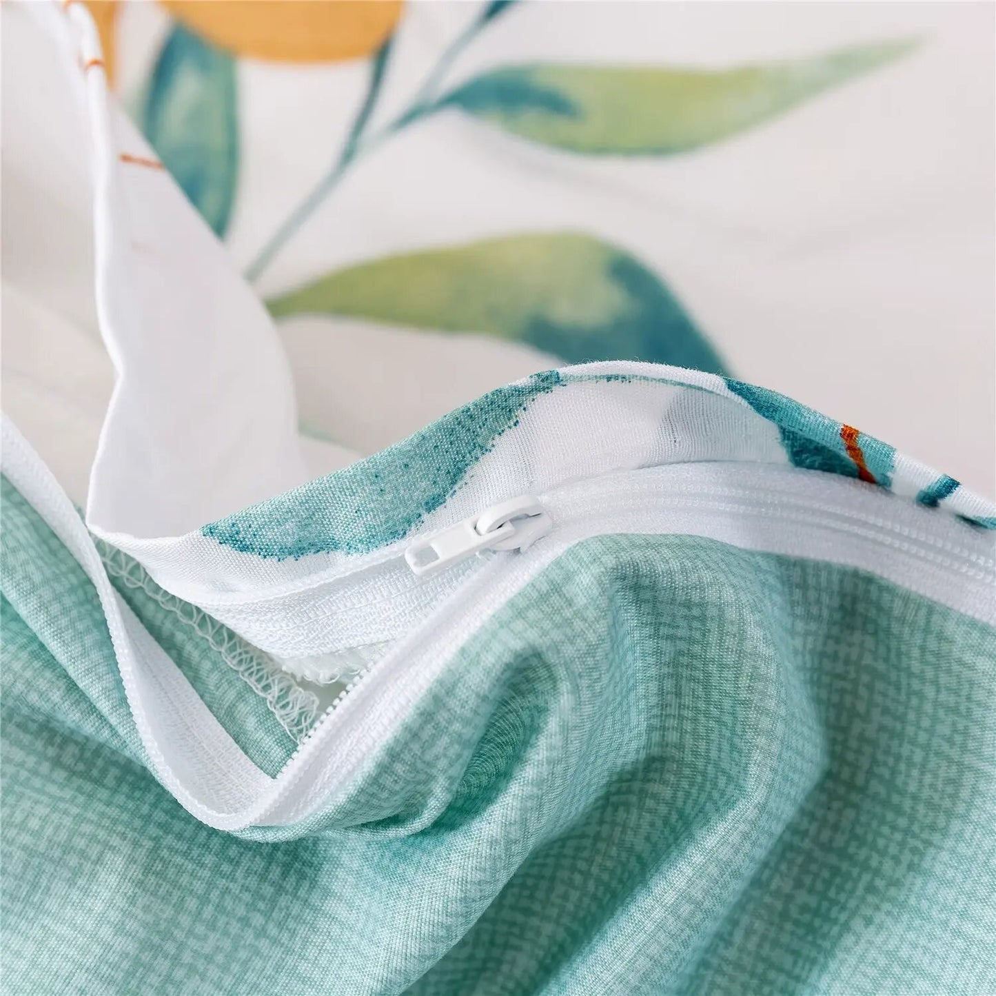 Aqua Flowers Duvet Cover, soft touch.