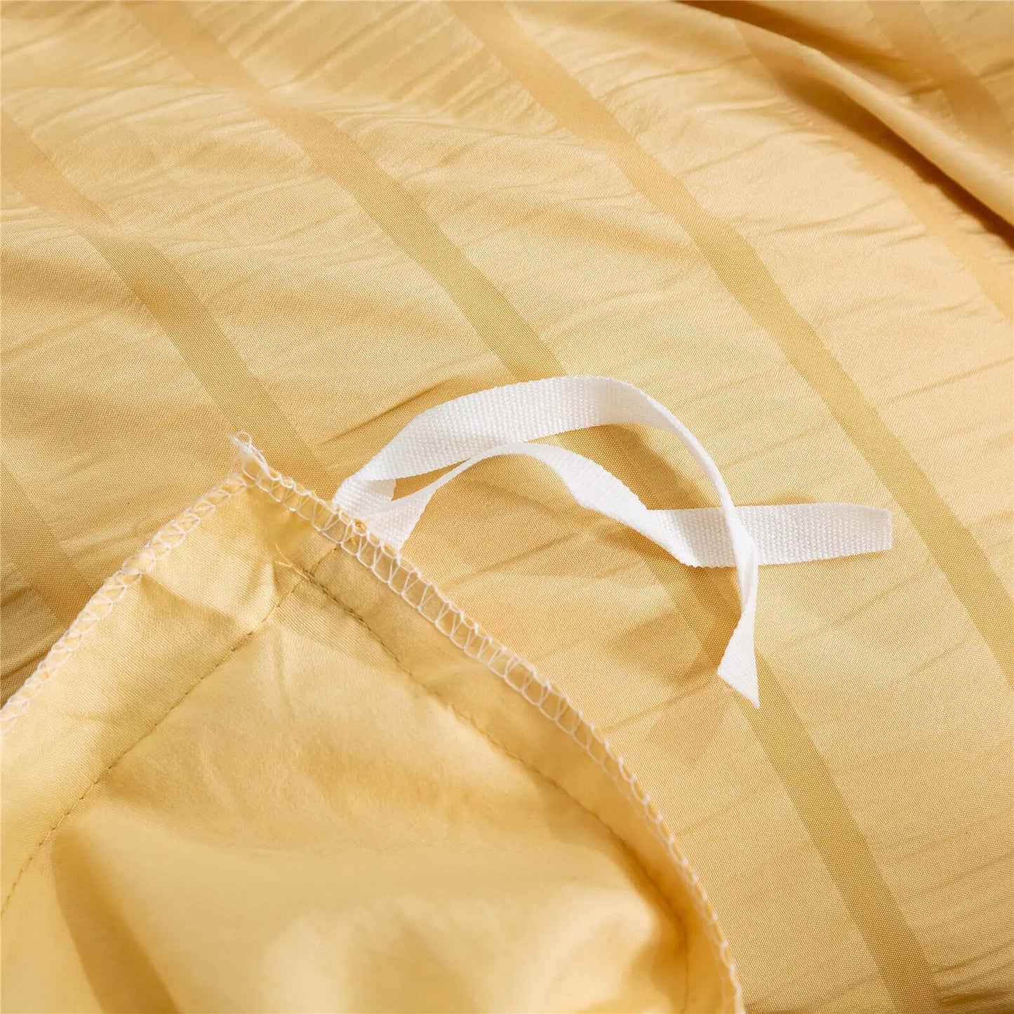 Yellow Striped Duvet Cover with Relief and soft to the touch.