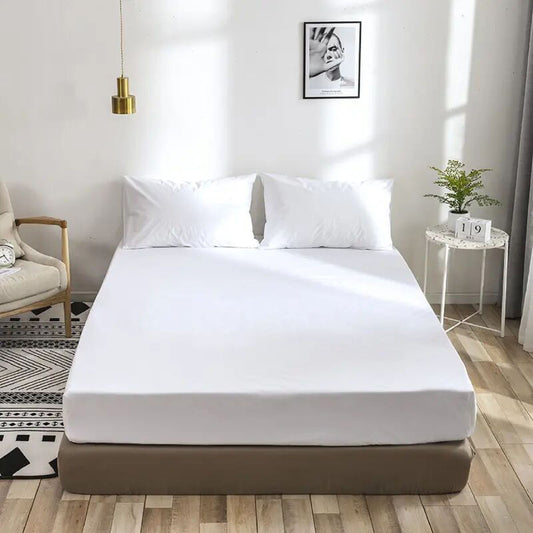 300 thread count percale fitted sheet. White color. High quality, soft and durable.