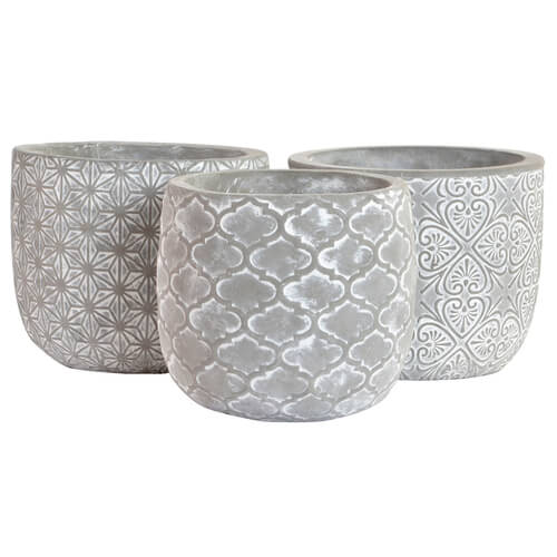 Elegant and Durable Cement Planter with a geometric shape of stars. Ideal for Exteriors and Interiors.